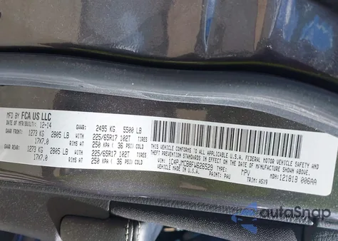 2015 Jeep Cherokee Latitude z USA, uszkodzony, nr VIN 1C4PJMCB8FW626529